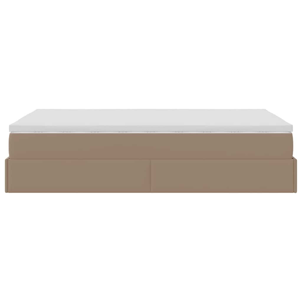 Οθωμανικό κρεβάτι με στρώμα Cappucino 120x190cm Faux Leather - Pakobazaar