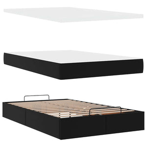 Οθωμανικό κρεβάτι με στρώμα Μαύρο 120x200 cm Faux Leather - Pakobazaar