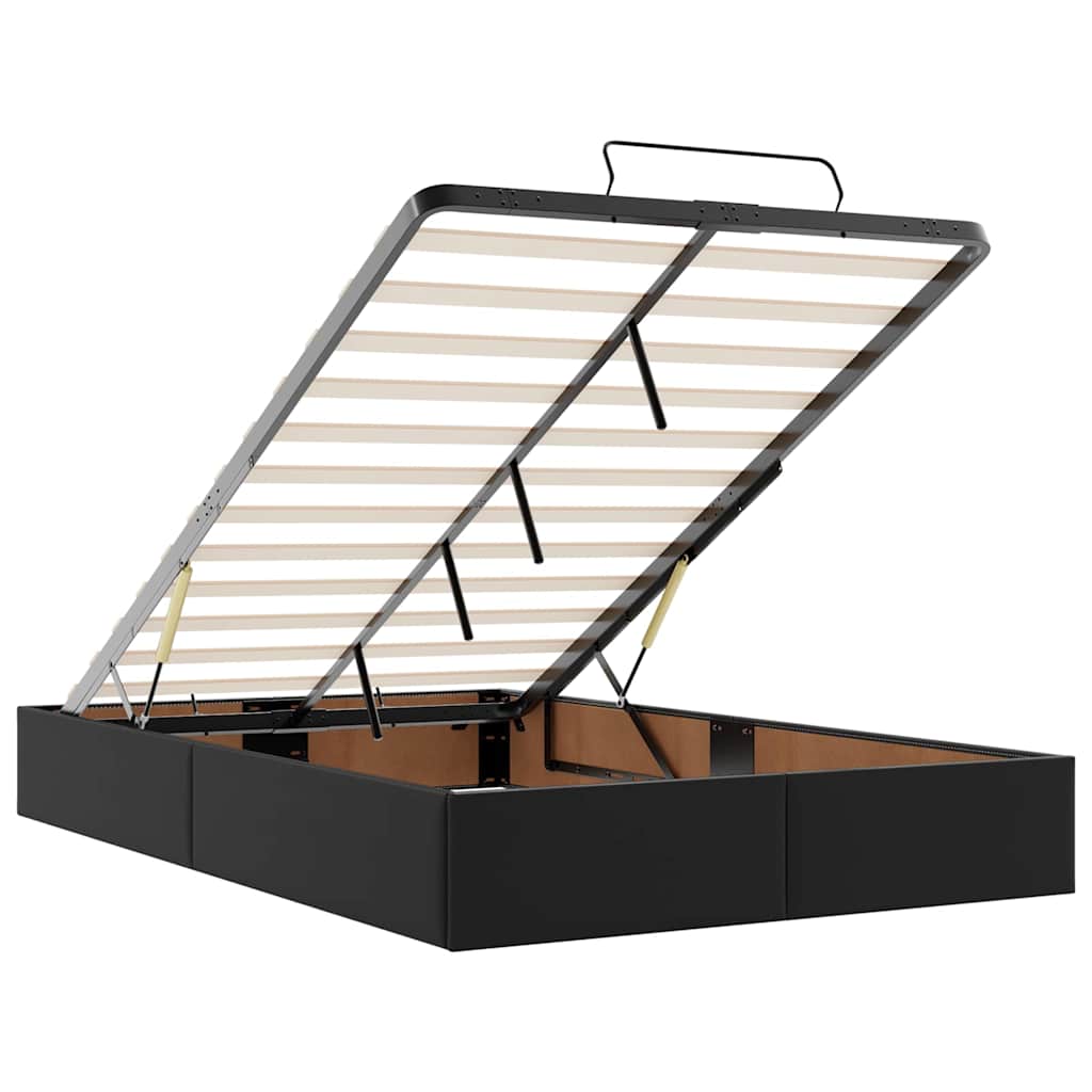 Οθωμανικό κρεβάτι με στρώμα Μαύρο 120x200 cm Faux Leather - Pakobazaar