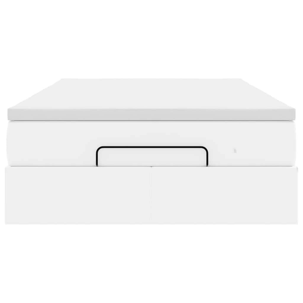 Οθωμανικό κρεβάτι με στρώμα Λευκό 120x200cm Faux Leather - Pakobazaar