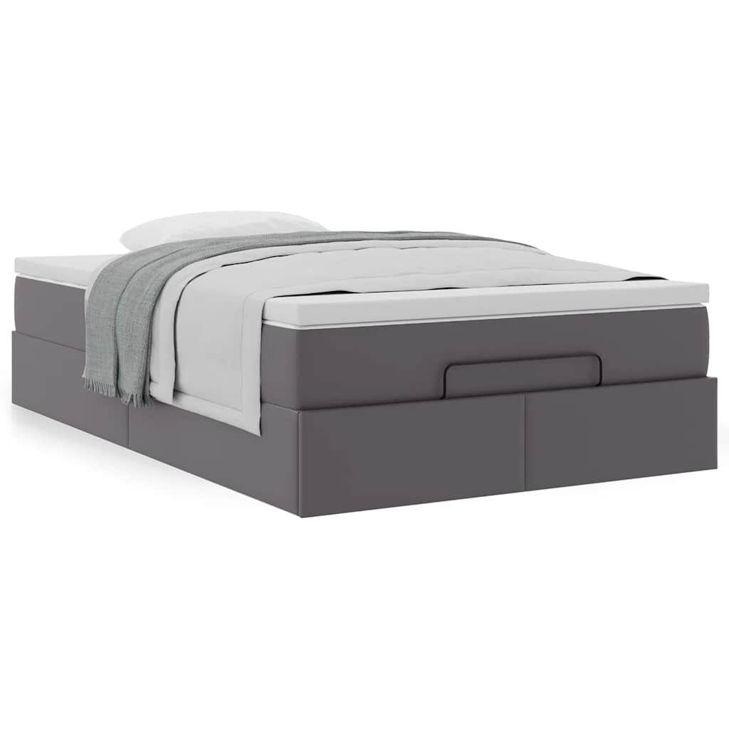 Οθωμανικό κρεβάτι με στρώμα Γκρι 120x200cm Faux Leather - Pakobazaar