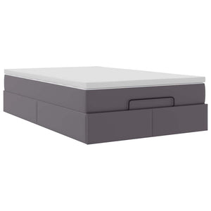 Οθωμανικό κρεβάτι με στρώμα Γκρι 120x200cm Faux Leather - Pakobazaar