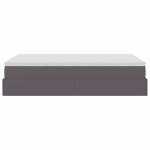 Οθωμανικό κρεβάτι με στρώμα Γκρι 120x200cm Faux Leather - Pakobazaar