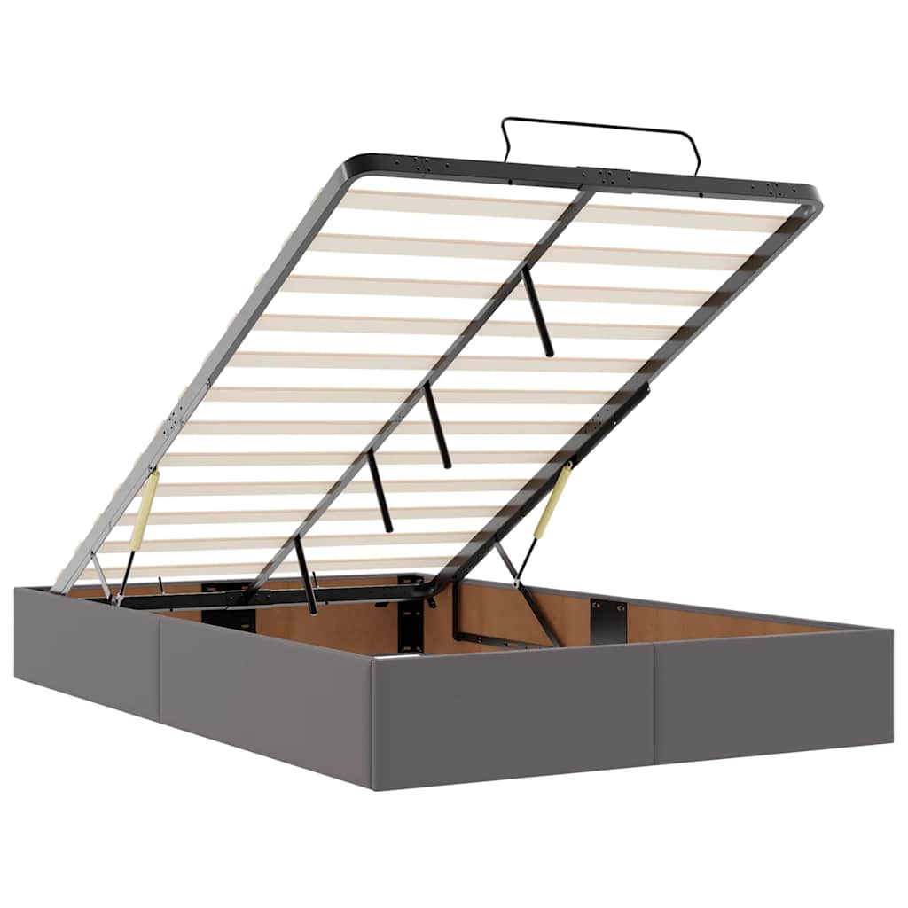 Οθωμανικό κρεβάτι με στρώμα Γκρι 120x200cm Faux Leather - Pakobazaar