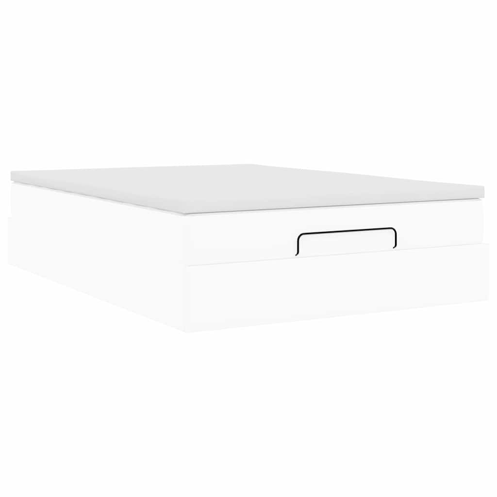 Οθωμανικό κρεβάτι με στρώμα Λευκό 140x190cm Faux Leather