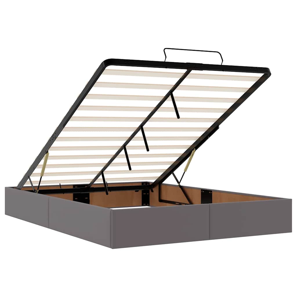 Οθωμανικό κρεβάτι με στρώμα Γκρι 140x190cm Faux Leather