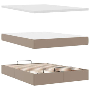 Οθωμανικό κρεβάτι με στρώμα Cappucino 140x190cm Faux Leather - Pakobazaar