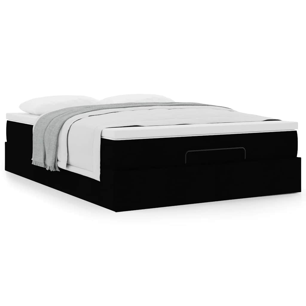 Οθωμανικό κρεβάτι με στρώμα Μαύρο 140x200cm Faux Leather - Pakobazaar