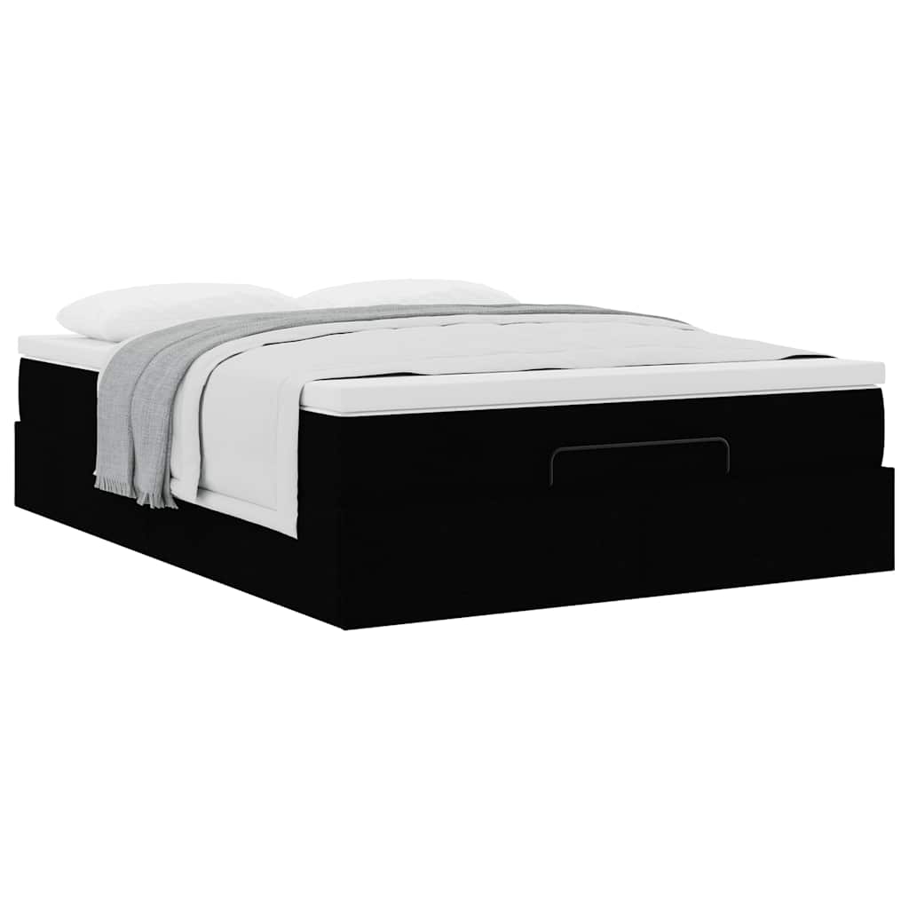 Οθωμανικό κρεβάτι με στρώμα Μαύρο 140x200cm Faux Leather - Pakobazaar