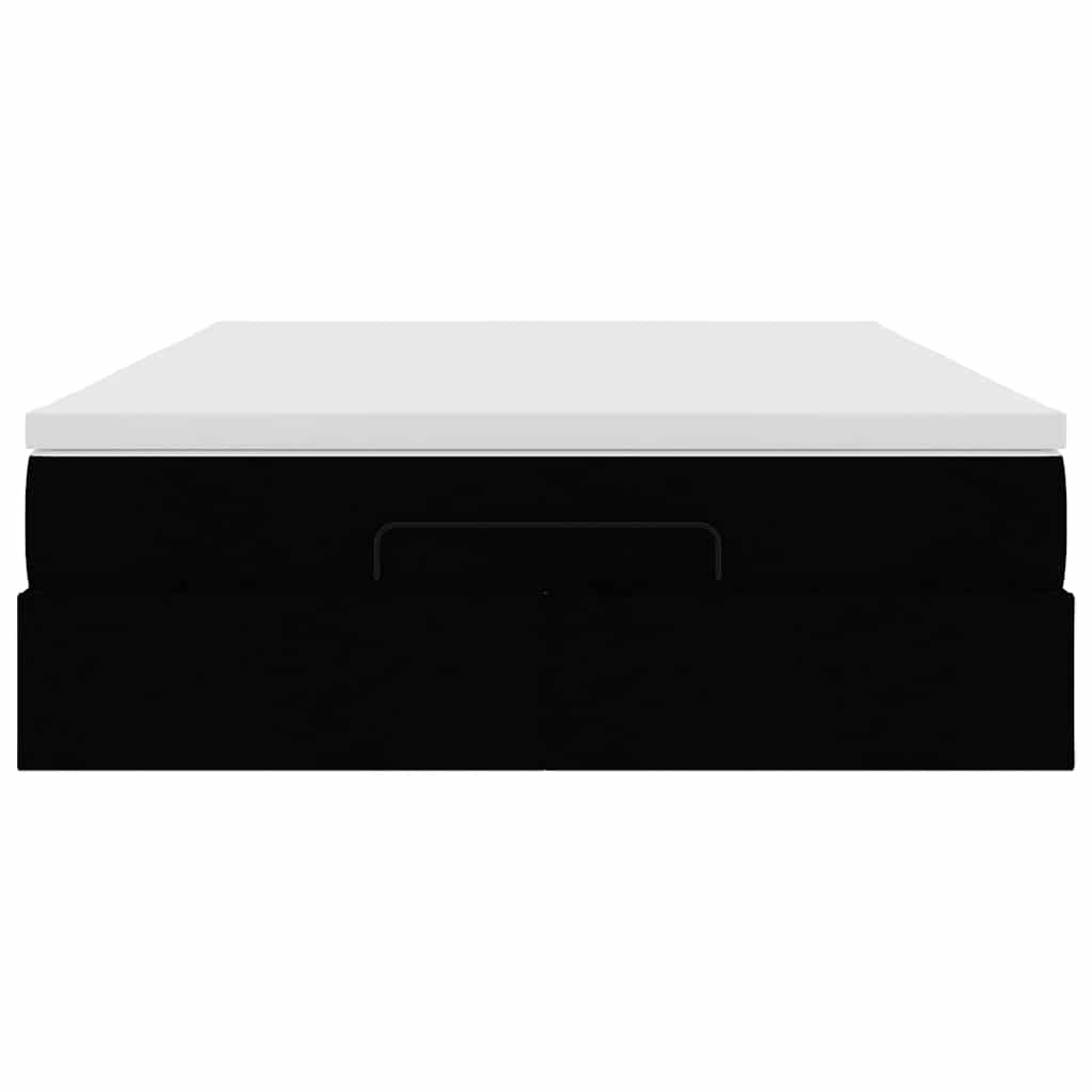 Οθωμανικό κρεβάτι με στρώμα Μαύρο 140x200cm Faux Leather - Pakobazaar