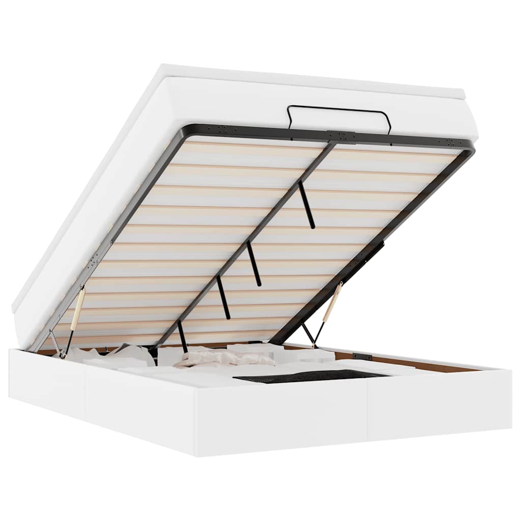 Οθωμανικό κρεβάτι με στρώμα Λευκό 140x200cm Faux Leather - Pakobazaar