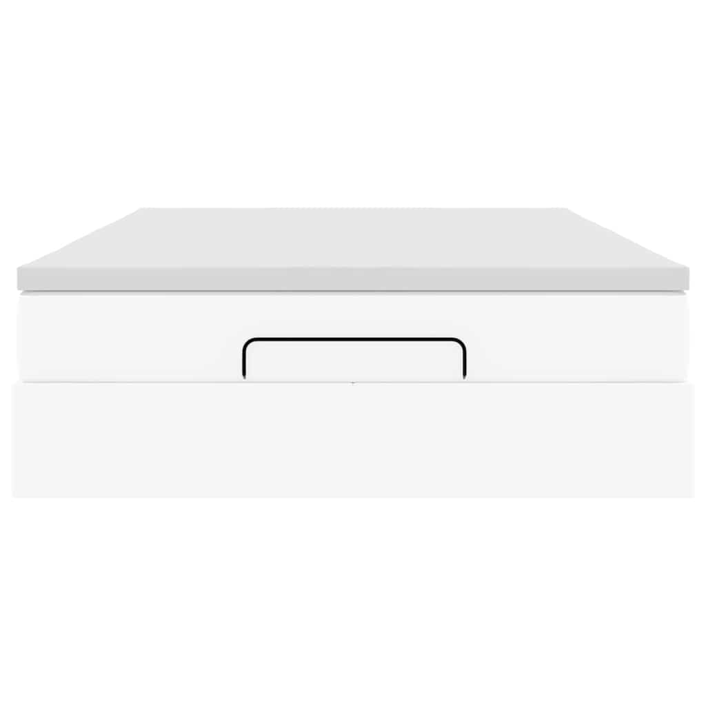 Οθωμανικό κρεβάτι με στρώμα Λευκό 140x200cm Faux Leather - Pakobazaar