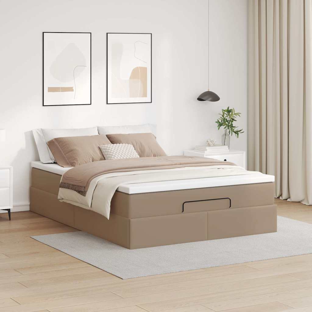 Οθωμανικό κρεβάτι με στρώμα Cappucino 140x200cm Faux Leather - Pakobazaar