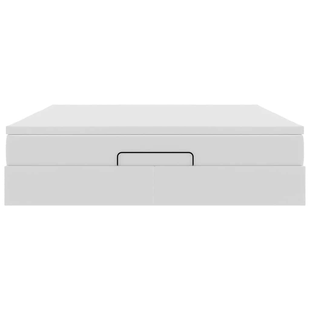 Οθωμανικό κρεβάτι με στρώμα Λευκό 160x200cm Faux Leather - Pakobazaar