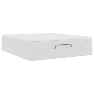 Οθωμανικό κρεβάτι με στρώμα Λευκό 160x200cm Faux Leather - Pakobazaar