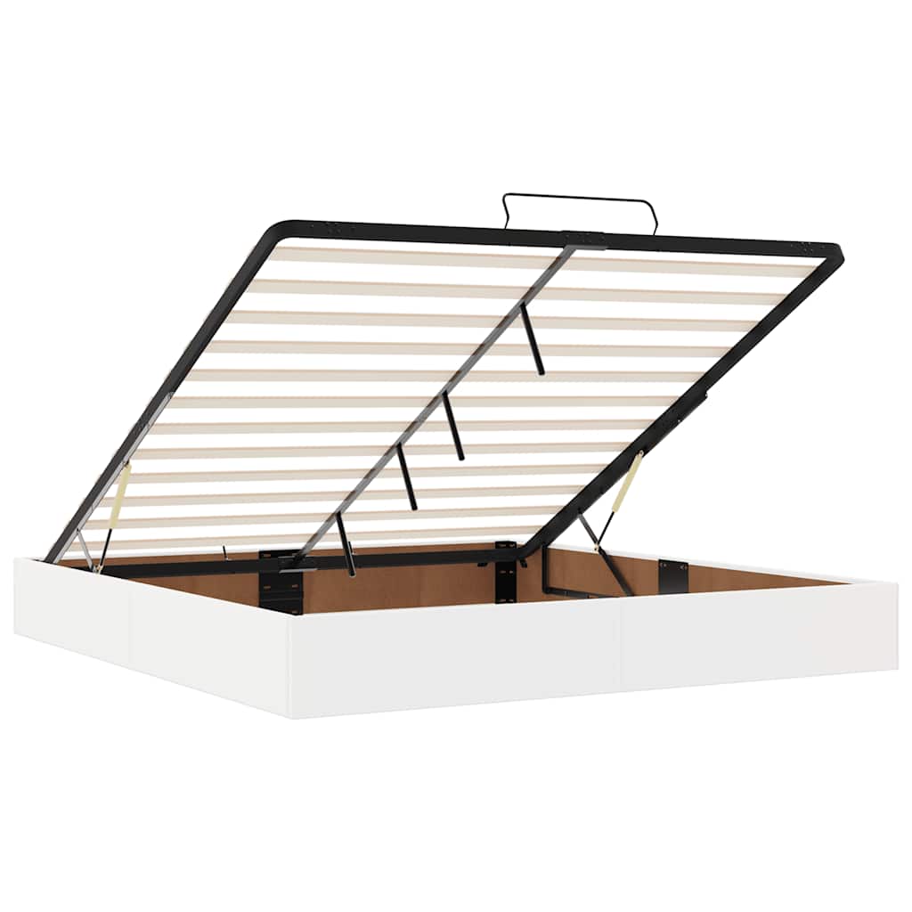 Οθωμανικό κρεβάτι με στρώμα Λευκό 160x200cm Faux Leather - Pakobazaar