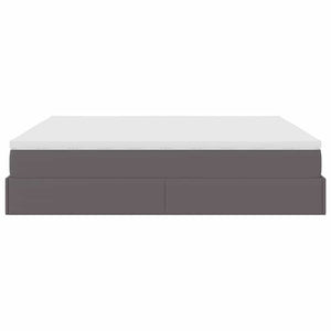 Οθωμανικό κρεβάτι με στρώμα Γκρι 160x200cm Faux Leather - Pakobazaar
