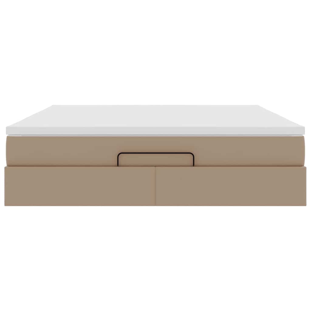 Οθωμανικό κρεβάτι με στρώμα Cappucino 160x200cm Faux Leather - Pakobazaar