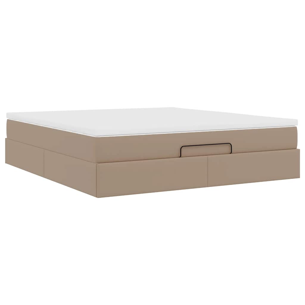 Οθωμανικό κρεβάτι με στρώμα Cappucino 160x200cm Faux Leather - Pakobazaar