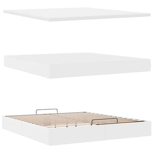 Οθωμανικό κρεβάτι με στρώμα Λευκό 180x200cm Faux Leather