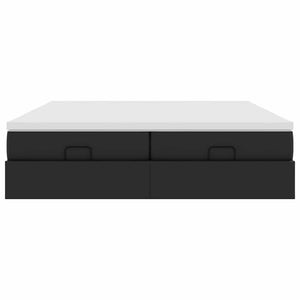 Οθωμανικό κρεβάτι με στρώματα Μαύρο 200x200cm Faux Leather - Pakobazaar