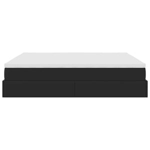 Οθωμανικό κρεβάτι με στρώματα Μαύρο 200x200cm Faux Leather - Pakobazaar