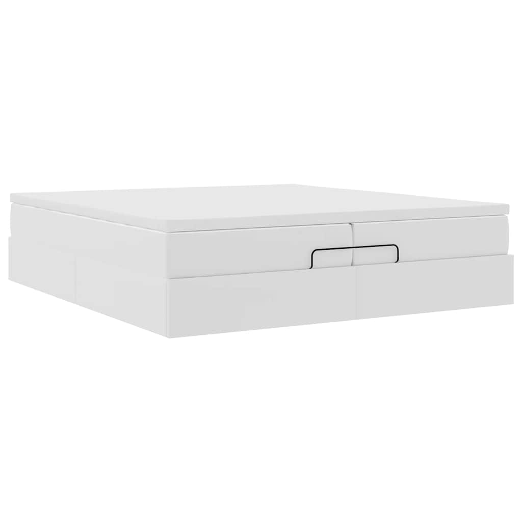 Οθωμανικό κρεβάτι με στρώματα Λευκό 200x200cm Faux Leather - Pakobazaar