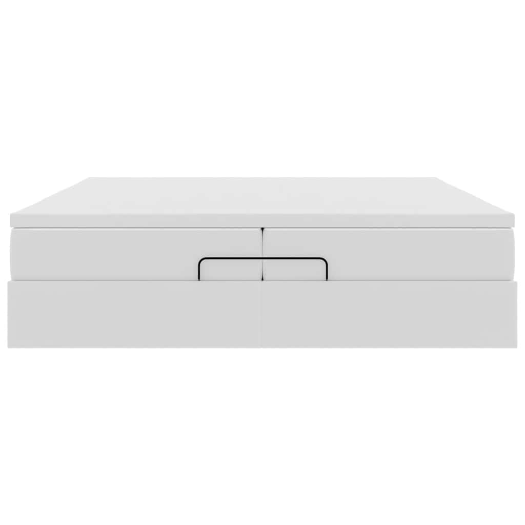 Οθωμανικό κρεβάτι με στρώματα Λευκό 200x200cm Faux Leather - Pakobazaar