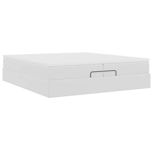 Οθωμανικό κρεβάτι με στρώματα Λευκό 200x200cm Faux Leather - Pakobazaar