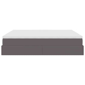 Οθωμανικό κρεβάτι με στρώματα Γκρι 200x200cm Faux Leather - Pakobazaar