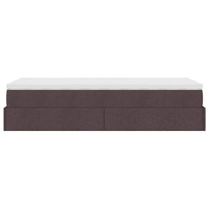 Οθωμανικό κρεβάτι με στρώμα Σκούρο καφέ 80x200cm ύφασμα - Pakobazaar