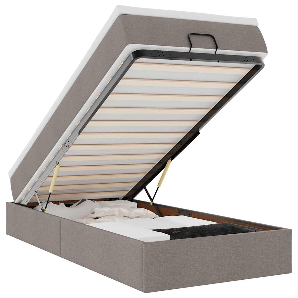 Οθωμανικό κρεβάτι με στρώμα Taupe 80x200cm ύφασμα - Pakobazaar