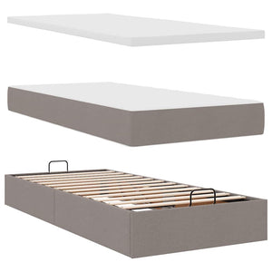 Οθωμανικό κρεβάτι με στρώμα Taupe 80x200cm ύφασμα - Pakobazaar
