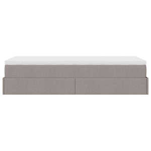 Οθωμανικό κρεβάτι με στρώμα Taupe 80x200cm ύφασμα - Pakobazaar