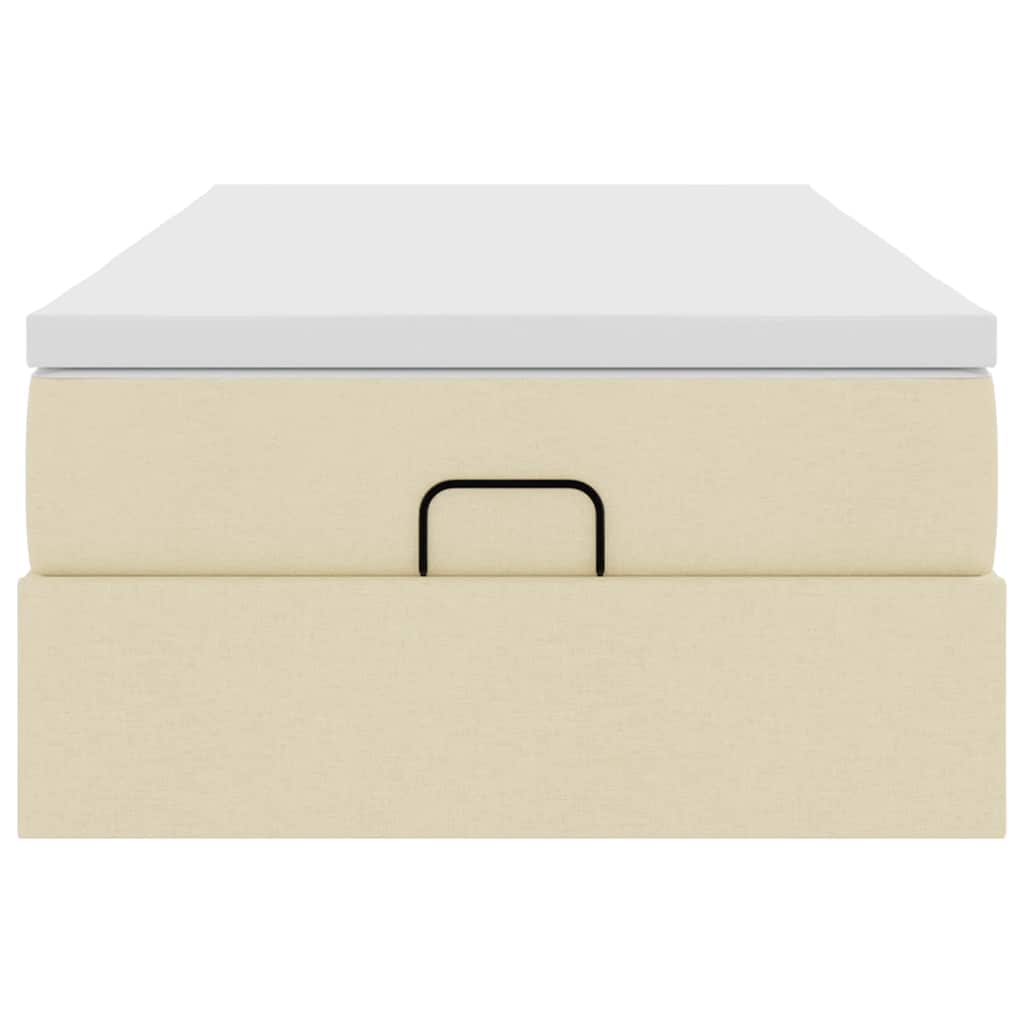 Οθωμανικό κρεβάτι με στρώμα Cream 80x200cm ύφασμα