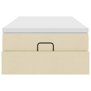 Οθωμανικό κρεβάτι με στρώμα Cream 80x200cm ύφασμα