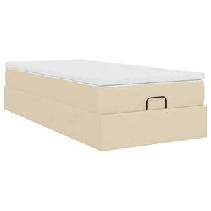 Οθωμανικό κρεβάτι με στρώμα Cream 80x200cm ύφασμα