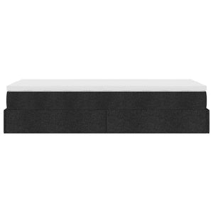 Οθωμανικό κρεβάτι με στρώμα Μαύρο 90x190cm Ύφασμα