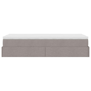Οθωμανικό κρεβάτι με στρώμα Taupe 90x190cm ύφασμα - Pakobazaar