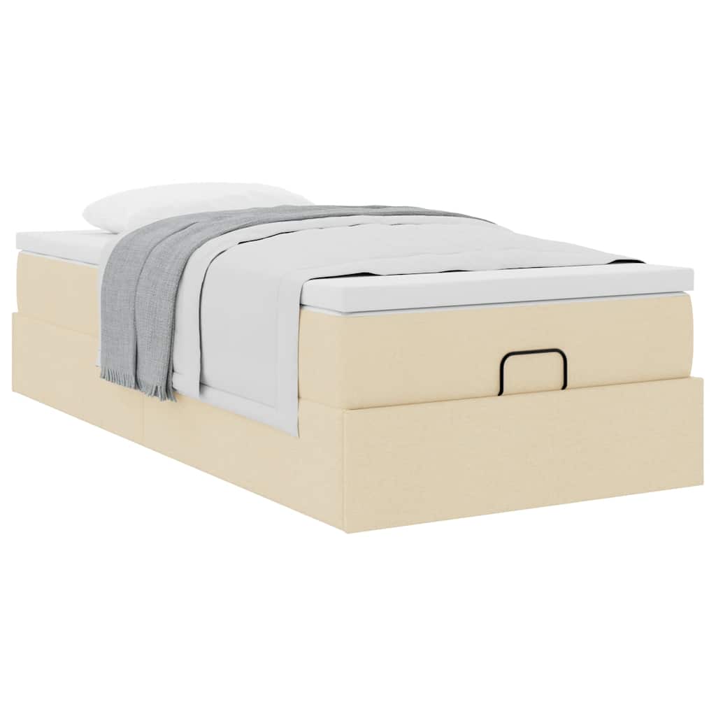 Οθωμανικό κρεβάτι με στρώμα Cream 90x190cm ύφασμα - Pakobazaar