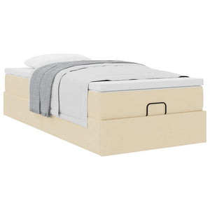 Οθωμανικό κρεβάτι με στρώμα Cream 90x190cm ύφασμα - Pakobazaar
