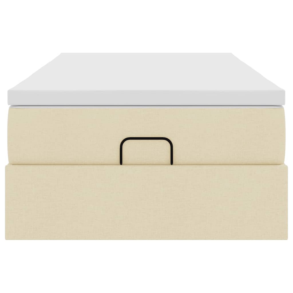 Οθωμανικό κρεβάτι με στρώμα Cream 90x190cm ύφασμα - Pakobazaar