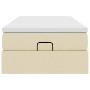 Οθωμανικό κρεβάτι με στρώμα Cream 90x190cm ύφασμα - Pakobazaar
