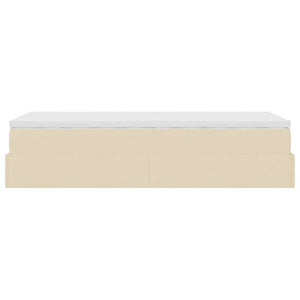 Οθωμανικό κρεβάτι με στρώμα Cream 90x190cm ύφασμα - Pakobazaar
