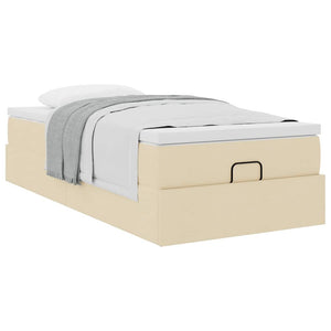 Οθωμανικό κρεβάτι με στρώμα Cream 90x200cm ύφασμα