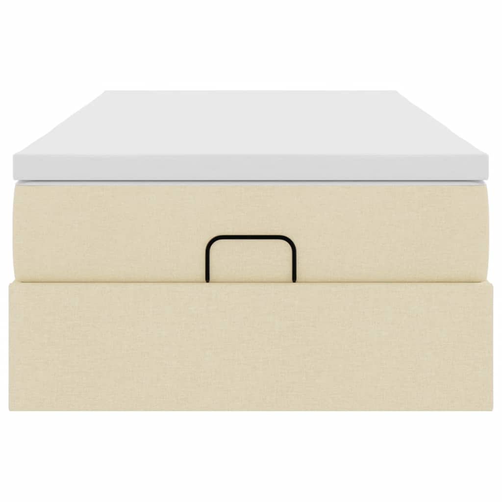 Οθωμανικό κρεβάτι με στρώμα Cream 90x200cm ύφασμα
