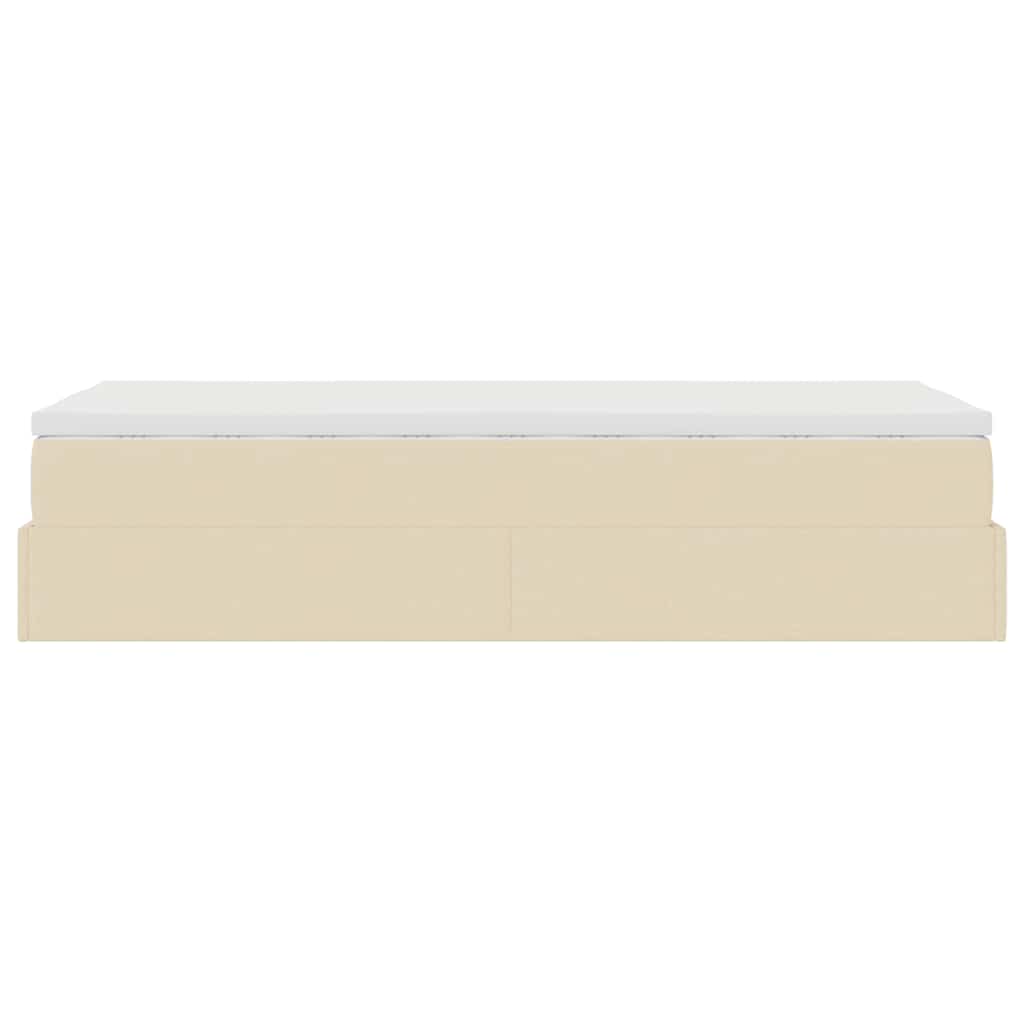 Οθωμανικό κρεβάτι με στρώμα Cream 90x200cm ύφασμα