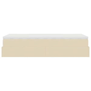 Οθωμανικό κρεβάτι με στρώμα Cream 90x200cm ύφασμα
