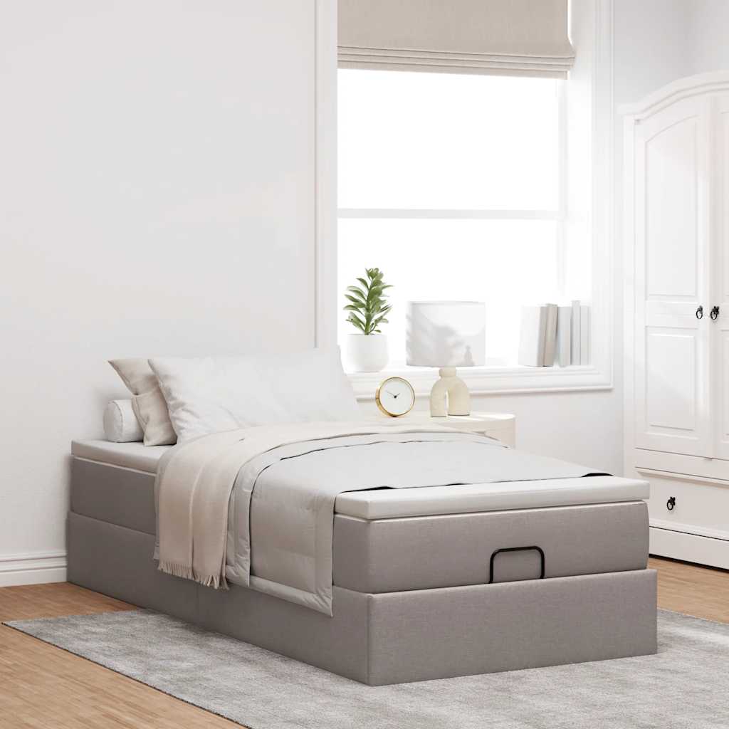 Οθωμανικό κρεβάτι με στρώμα Taupe 100x200cm ύφασμα
