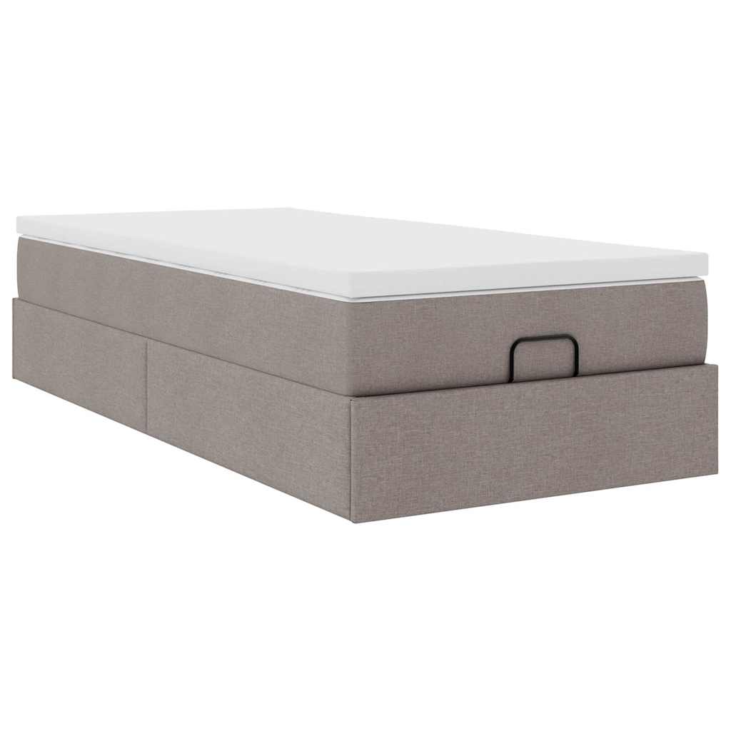 Οθωμανικό κρεβάτι με στρώμα Taupe 100x200cm ύφασμα